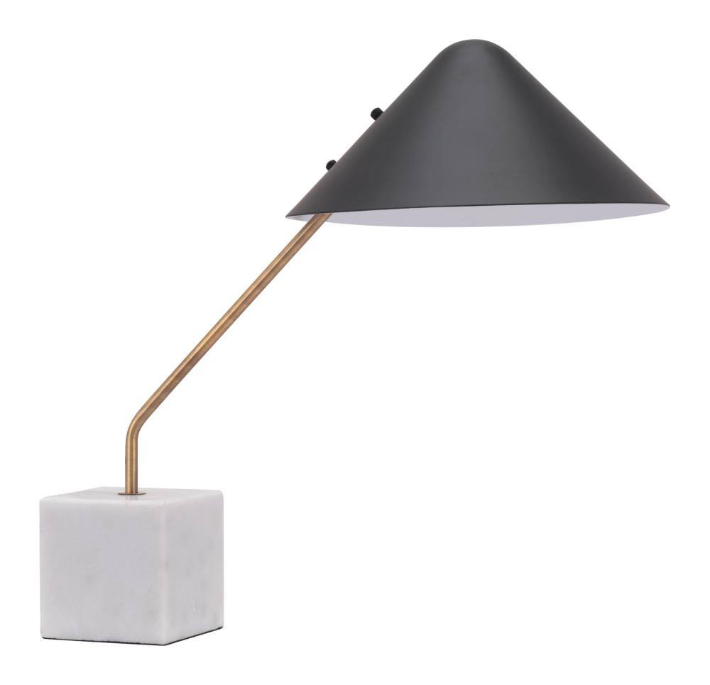 Front. Hivvago - Pike Table Lamp Black & White - Black & White.