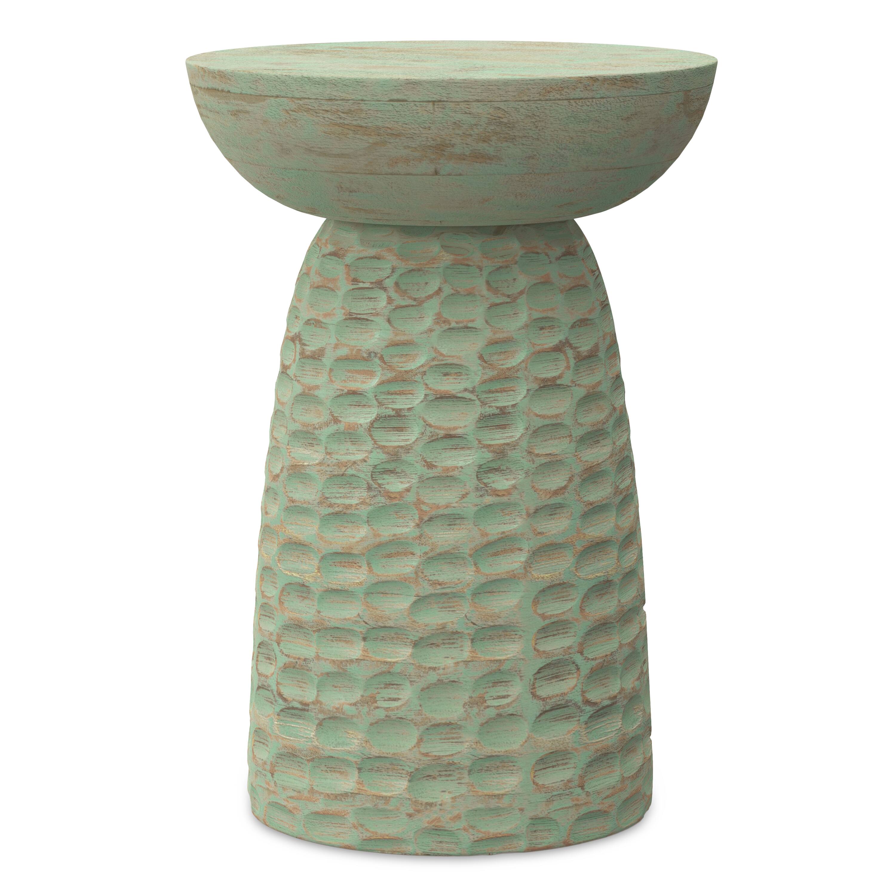 Alt View 2. Simpli Home - Boyd 13 inch Wide Solid Wood Contemporary Accent Table in Green Wash, Assembled - Green Wash.