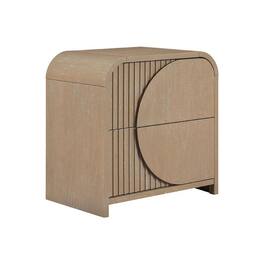 Manhattan Lane - Tanya Nightstand with 2 Drawers, Reeded Panels - Natural Brown