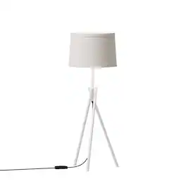 Infibrite - Sleek Crossed Legs 26 Inch Table Lamp with Fabric Shade, E26 Bulb Compatible - White