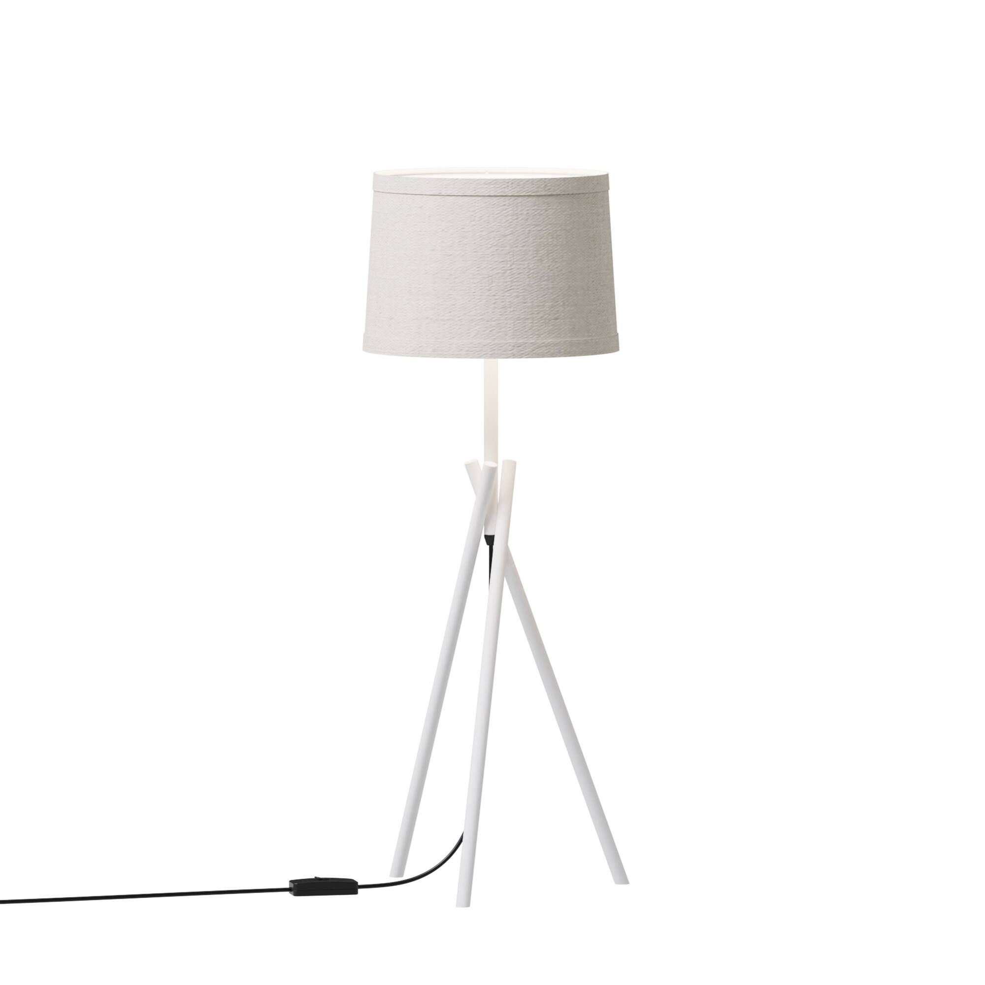 Infibrite - Sleek Crossed Legs 26 Inch Table Lamp with Fabric Shade, E26 Bulb Compatible - White