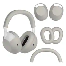 RomeTech - Case Cover Set Compatible with Sony Headphones Accessories WH-1000XM6, 3 Sets Silicone Sweat Cover, Protective Case for - White