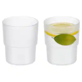 Unique Bargains - 2pcs Acrylic Drinking Glasses, 10.1oz Matte Texture Unbreakable Stackable for Water Juice Beer - Clear