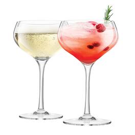 Final Touch - Coupe Lead-Free Crystal Glasses - Set of 2 - Clear