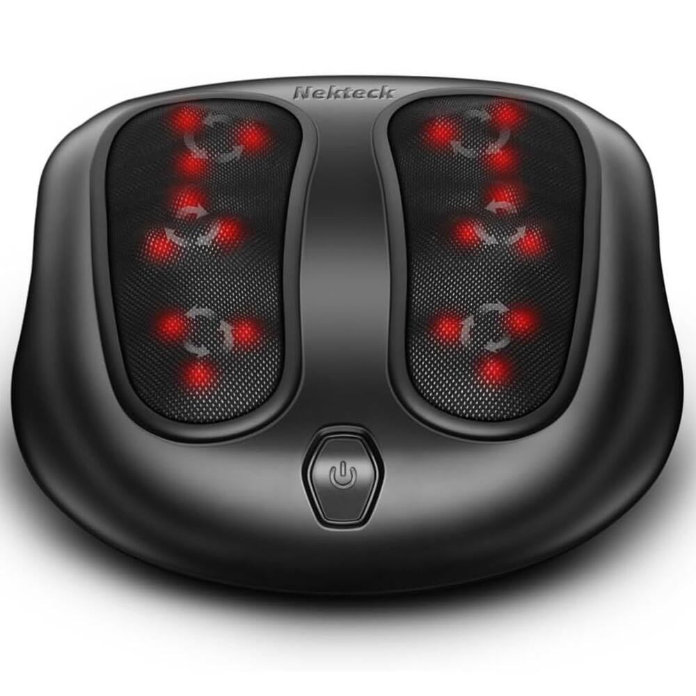 Front. Nekteck - Shiatsu Foot Massager with Heat - Black.