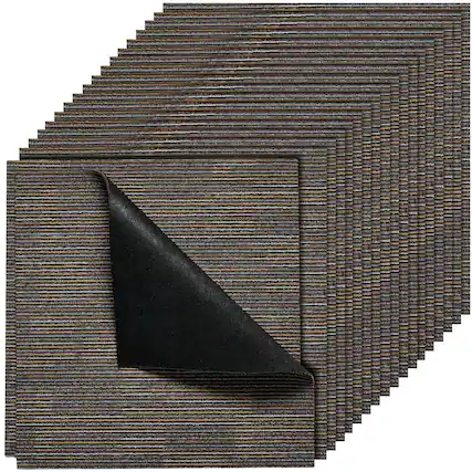 Front. VEVOR - Reusable 24x24 inch Carpet Tiles, 24 PCS Modular Square Rugs, Soft Commercial Flooring for 96 sq.ft Coverage - Brown gray.