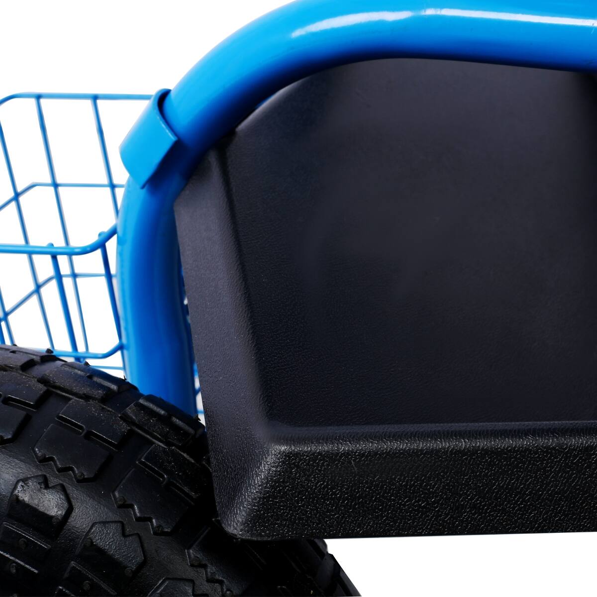Left. Loheer - Loheer Rolling Garden Scooter with Wheels 360 Degree Swivel Seat Blue Steel Tool Cart.