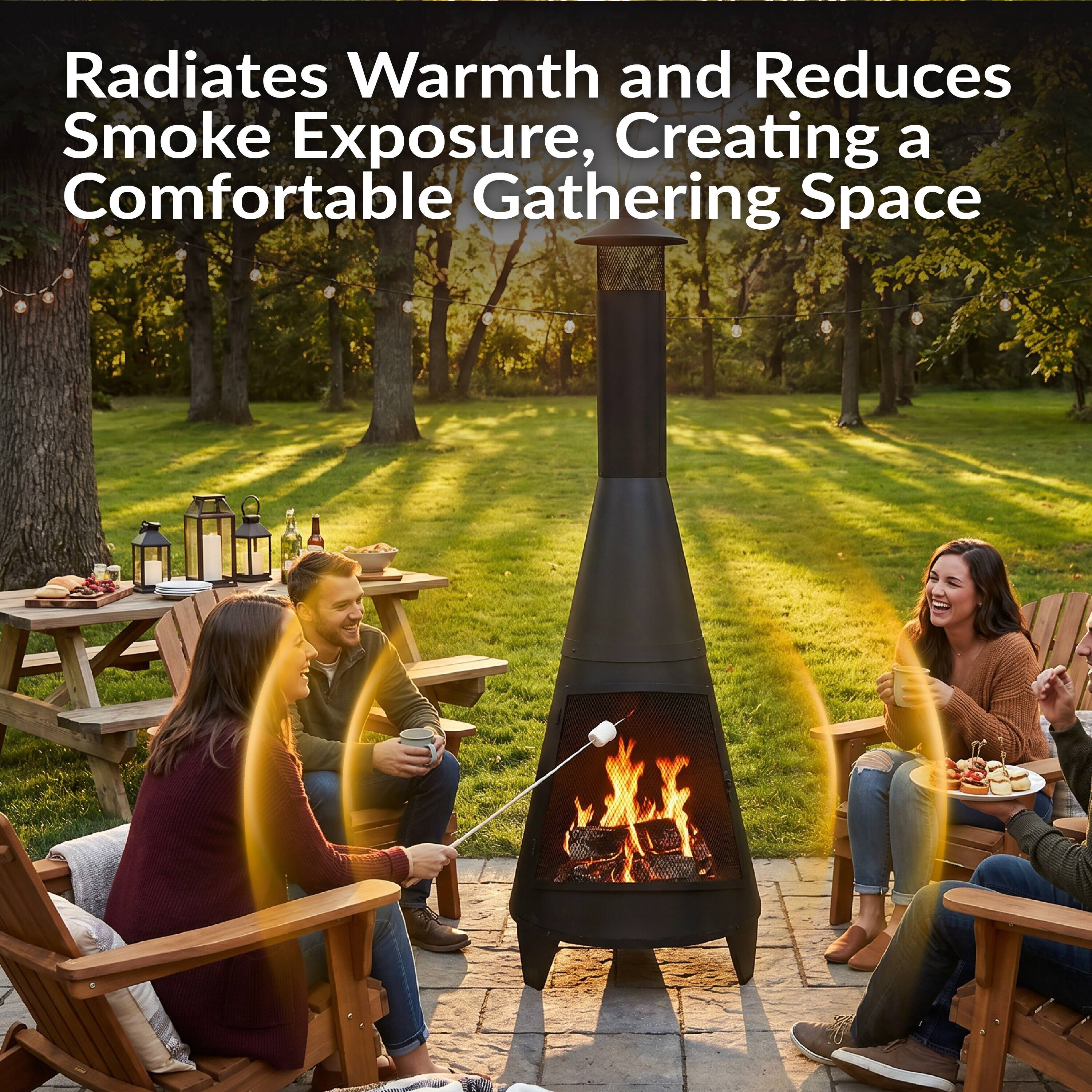 Radiates Warmth and Reduces Smoke Exposure, Creating a Comfortable Gathering Space