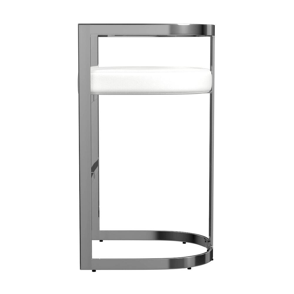 Left. Butler Specialty - Clarence Faux Leather 28" Barstool - White.