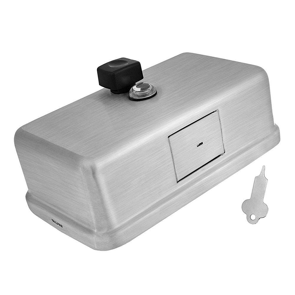 Alt View 2. Alpine Industries - 40 oz Stainless Steel Horizontal Manual Surface-Mounted Liquid Soap Dispenser - Stainless Steel.