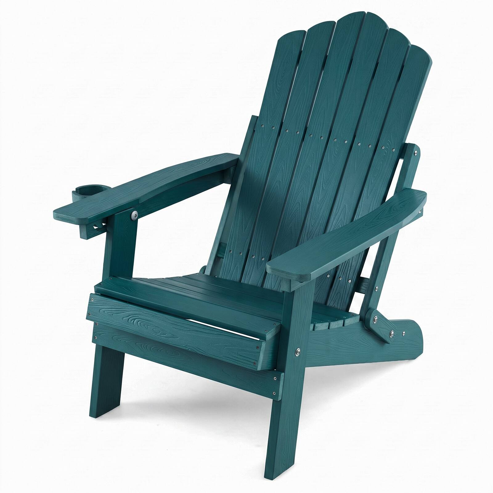 Alt View 9. Gymax - Gymax 2PCS Folding Adirondack Chair w/ 5-Level Backrest Wooden Textured for Lawn Green - Green.