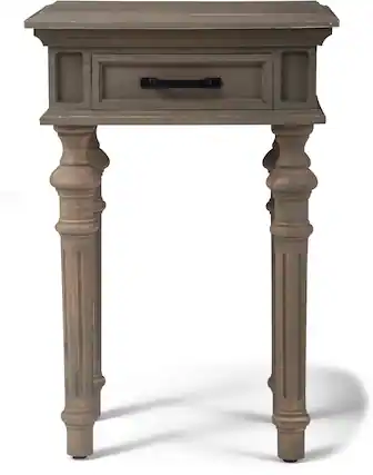 Front. Finch - Cassatt 1 Drawer Side Table - Gray.