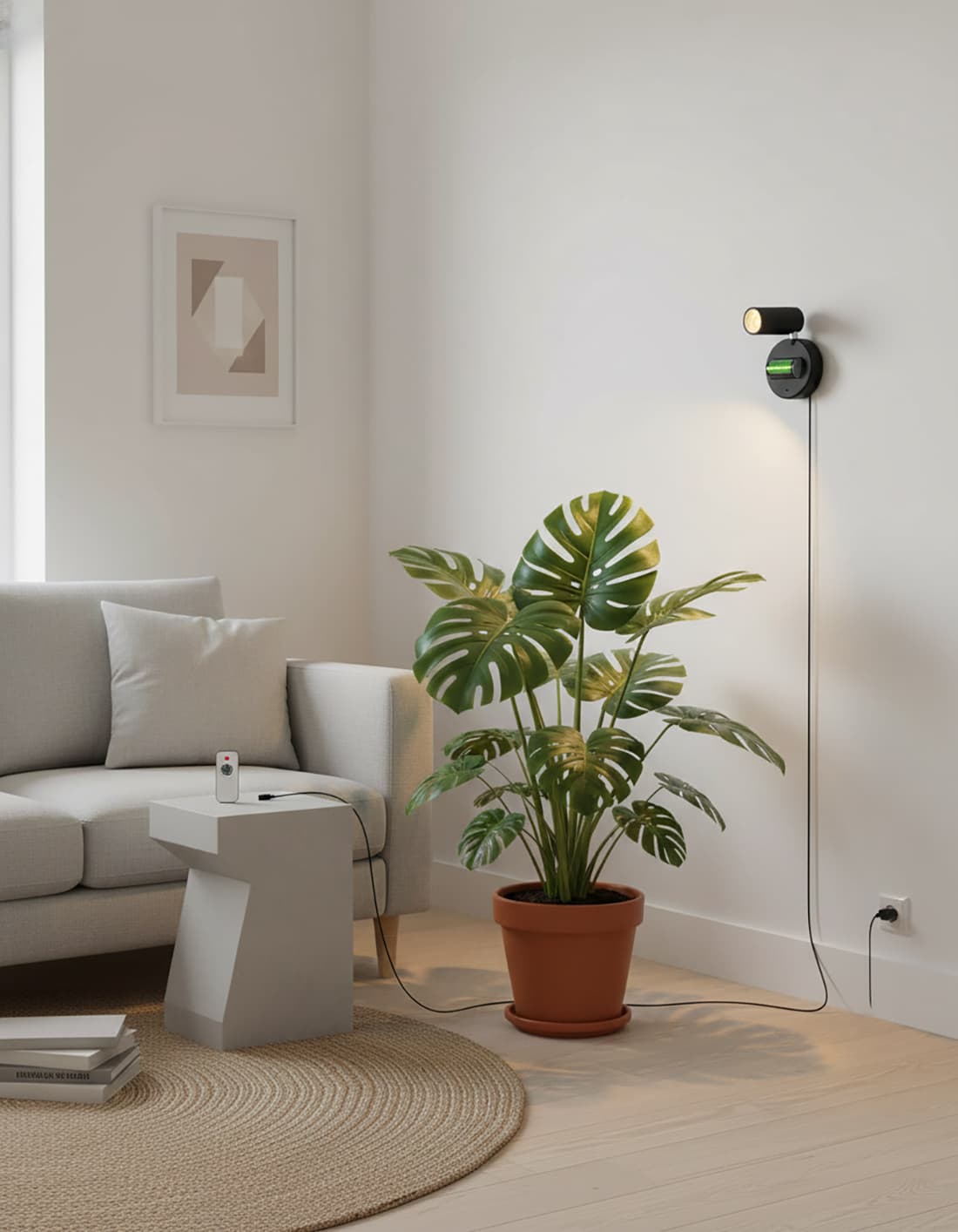 Alt View 4. FINEAK - 2 Pack Black Rechargeable LED Spotlights Indoor - Remote, Timer, Dimmable, 3CCT (5500mAh).