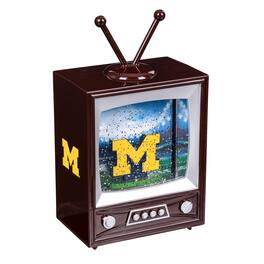Evergreen Enterprises - Michigan Wolverines 8" Vintage TV Water Globe Lantern with Mascot - Brown