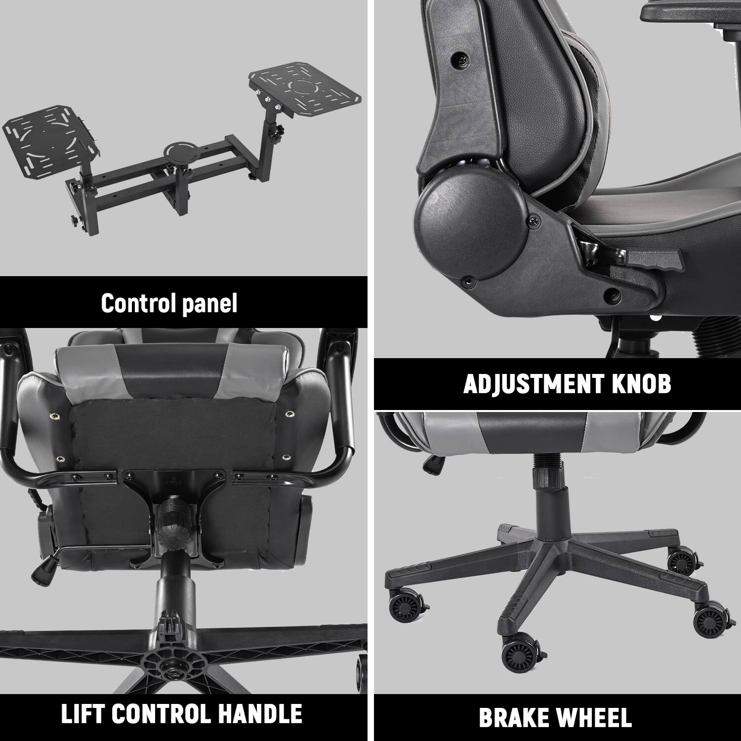 Control panel  
ADJUSTMENT KNOB  
LIFT CONTROL HANDLE  
BRAKE WHEEL