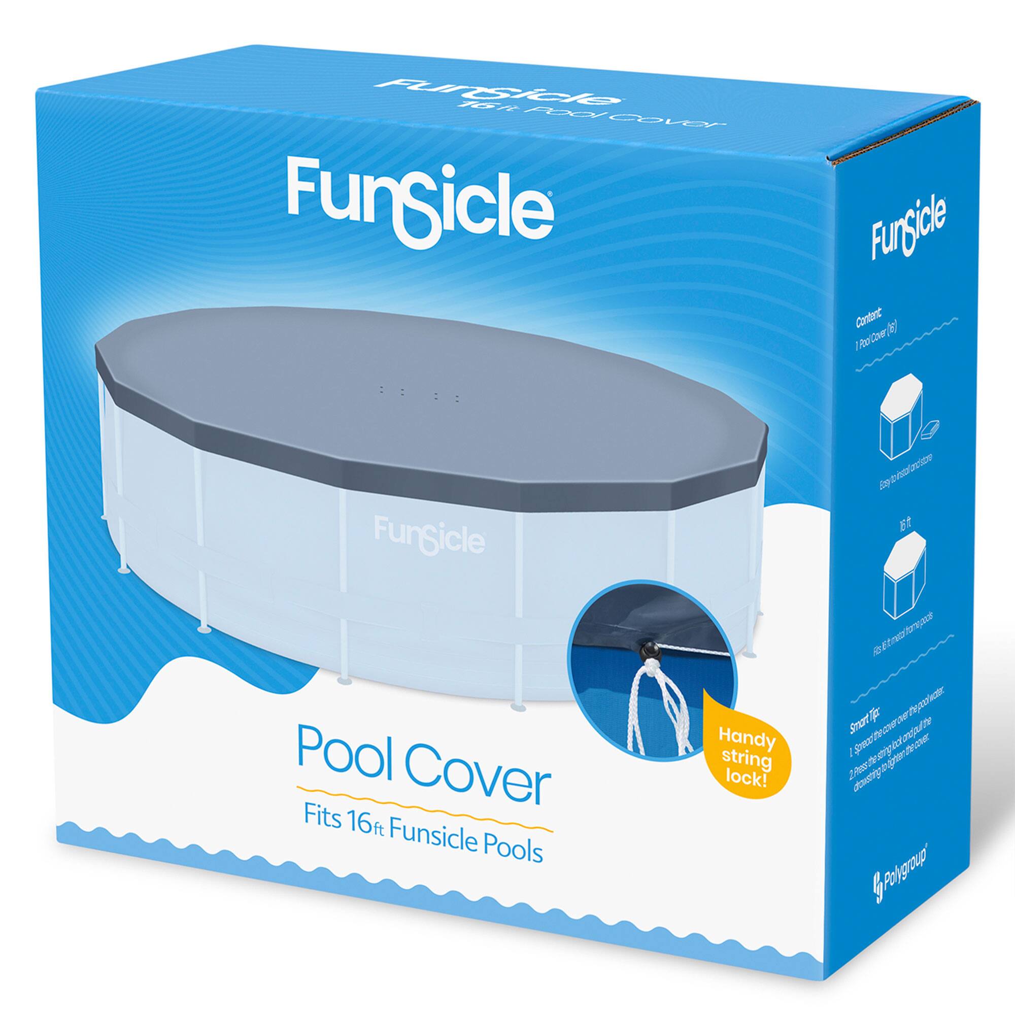 Funsicle Pool Cover Fits 16ft Funsicle Pools Handy string lock!