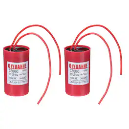 Unique Bargains - 2pcs 20uF CBB60 Run Capacitor, 450VAC Start/Run 50-60Hz for Refrigerator Motor Air Compressor - Red