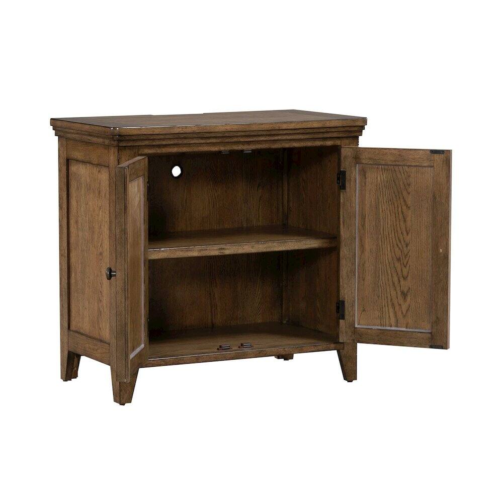 Front. Liberty Furniture Industries - Carolina Park 2 Door Bedside Chest with AC USB Charging Station - Amber Brown - Amber Brown.