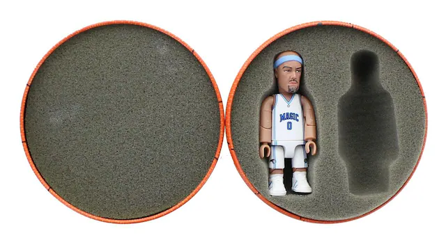 Front. NBA - Orlando Magic Exclusive NBA SMITI Mini Figure | Drew Gooden in Collection Tin - Brown.
