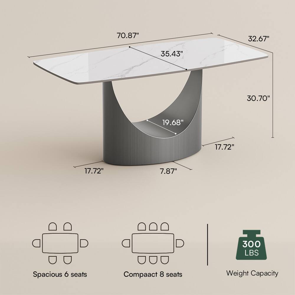 70.87" 32.67" 35.43" 30.70" 19.68" 17.72" 17.72" 7.87" 300 LBS Spacious 6 seats Compact 8 seats Weight Capacity