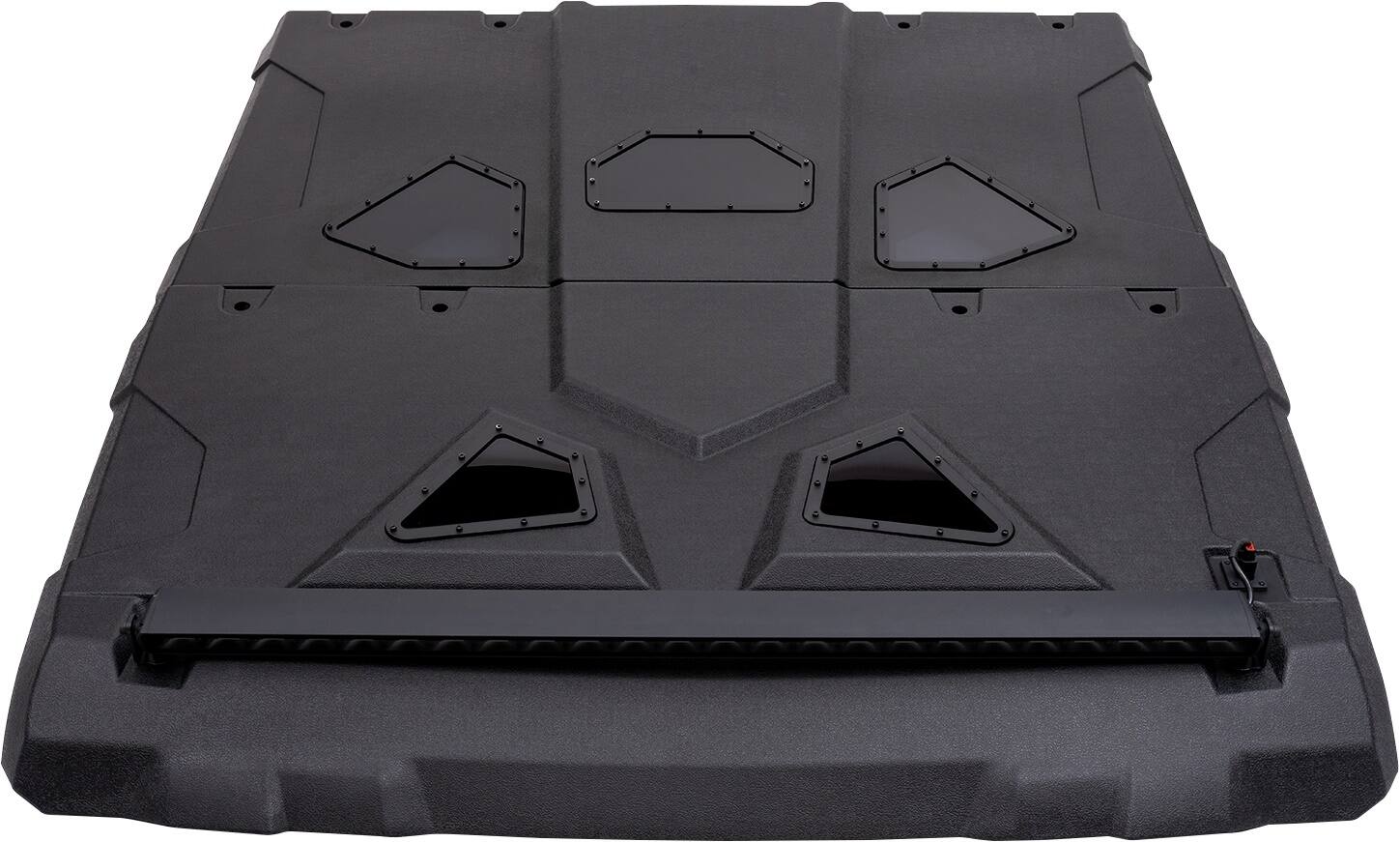 Back. MB Quart - Tuned 14 Speaker Audio Roof with 7 Inch LED Source Unit for Polaris Ranger - Black.