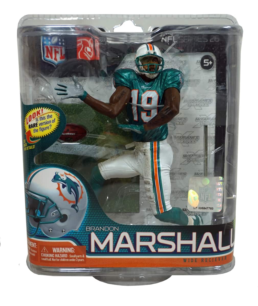 McFarlane Toys - Brandon Marshall Figure - Series 26 in Miami Green Dolphins Jersey - Multi