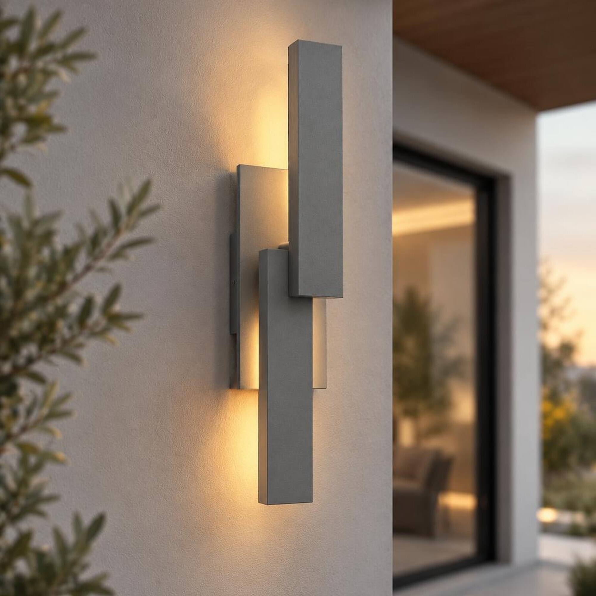 RYHNUYNE 21 In Dimmable LED Outdoor Wall Light, Waterproof Modern ...