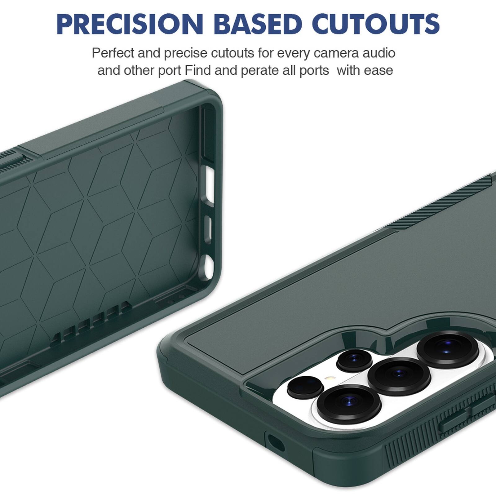 PRECISION BASED CUTOUTS  
Perfect and precise cutouts for every camera, audio, and other port. Find and operate all ports with ease.