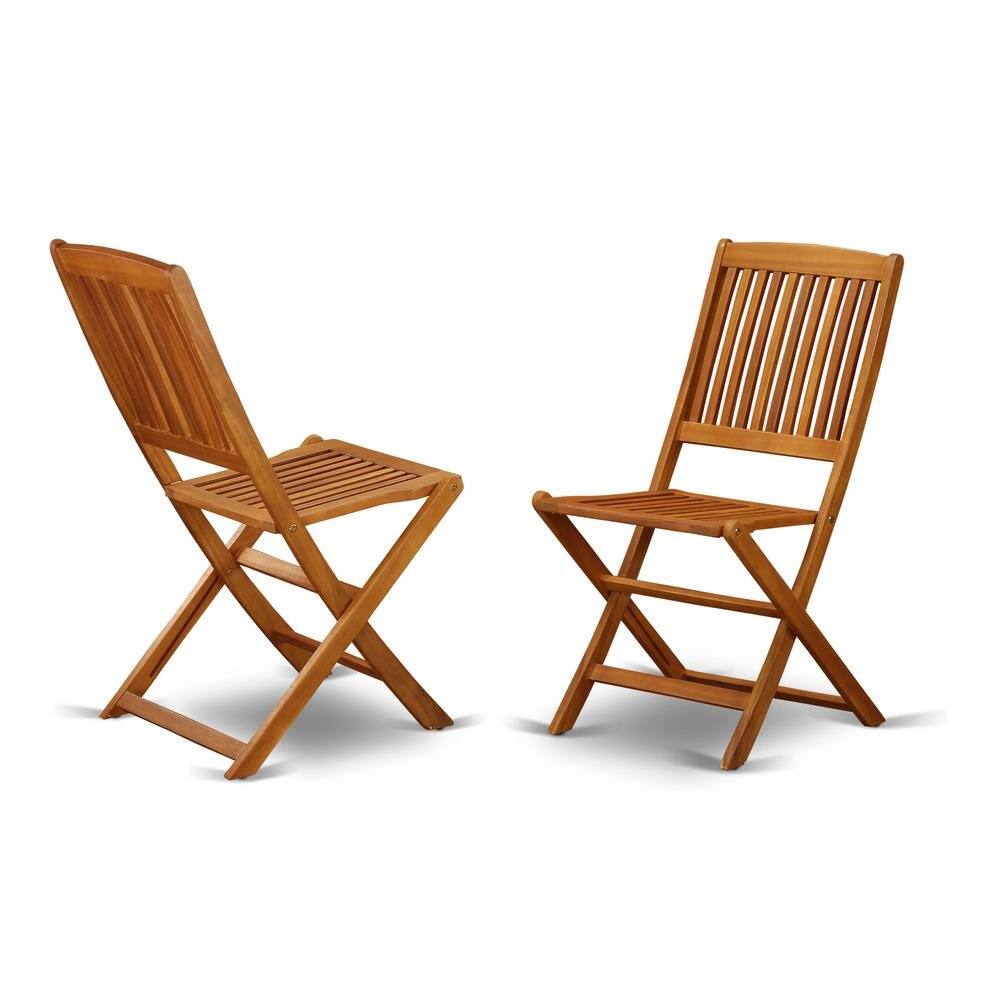 Left. Outdoor Escape - Wooden Patio Set Oil-Finished Dining Table and 4 Outdoor Chairs - Brown.