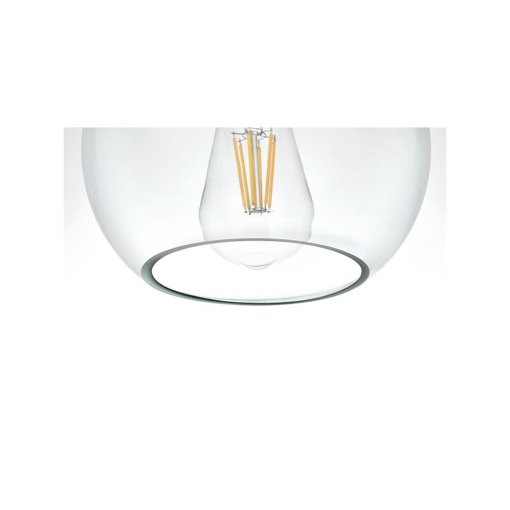 Alt View 4. Living District - Baxter 8 Inch Flush Mount Ceiling Light Clear Shade in Satin Gold - Satin Gold And Clear.