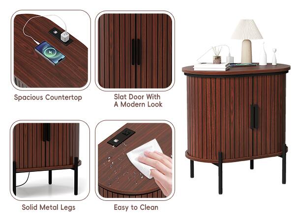 - Spacious Countertop
- Slat Door With A Modern Look
- Solid Metal Legs
- Easy to Clean