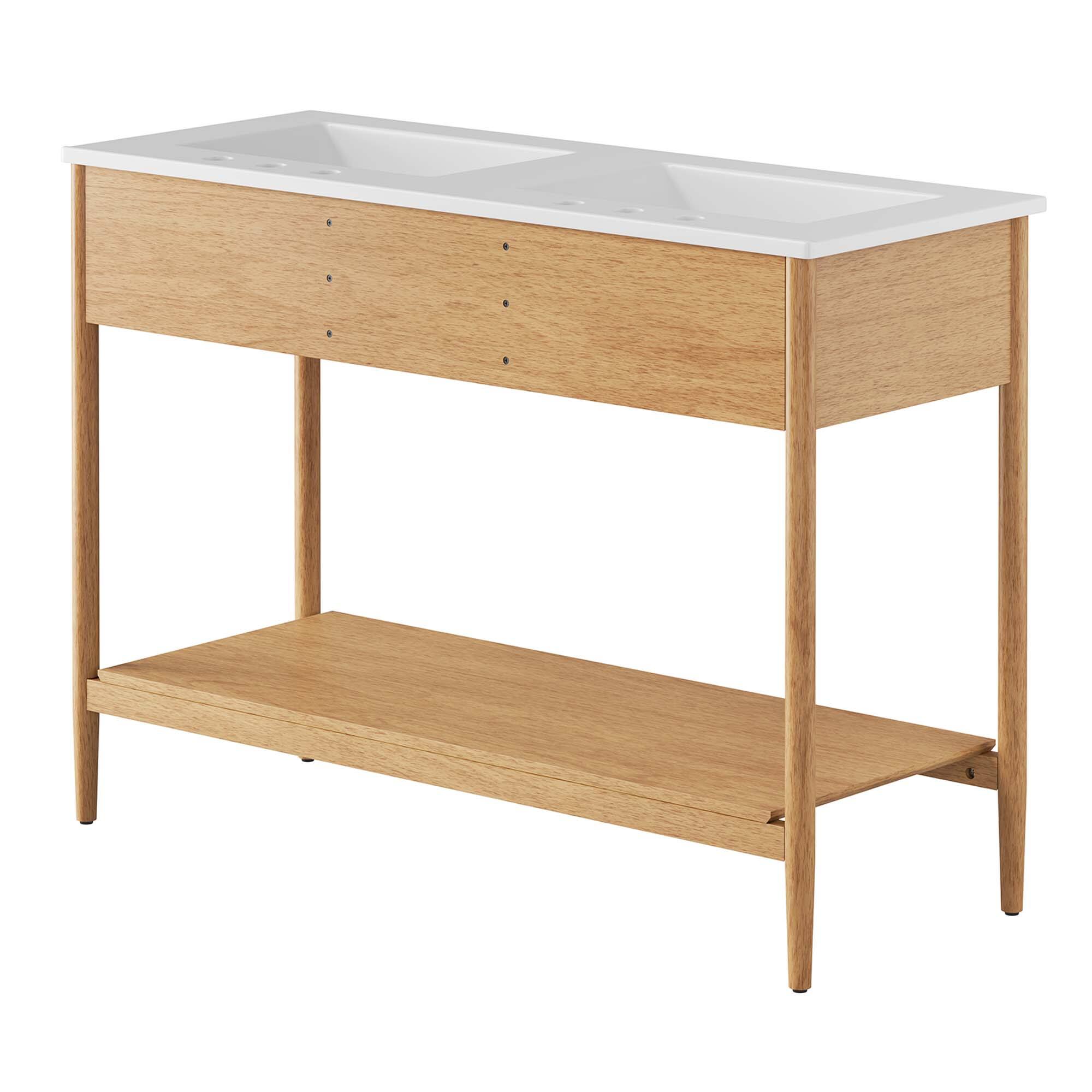 Alt View 4. Modway - Zaire Bathroom Vanity Basin Included by Modway - Natural White.