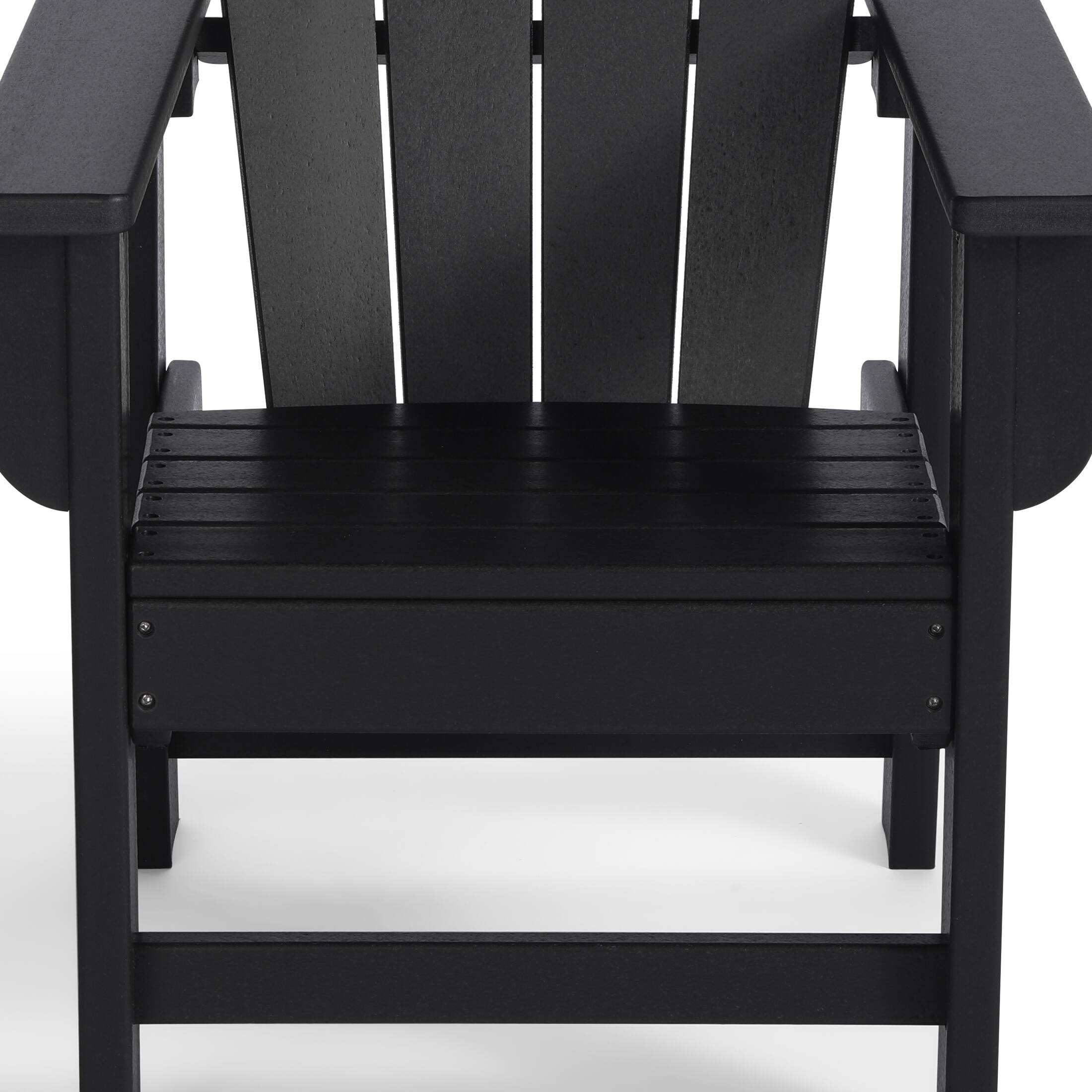Alt View 6. WestinTrends - WestinTrends Malibu Kids Outdoor HDPE Adirondack Plastic Patio Chair - Black.