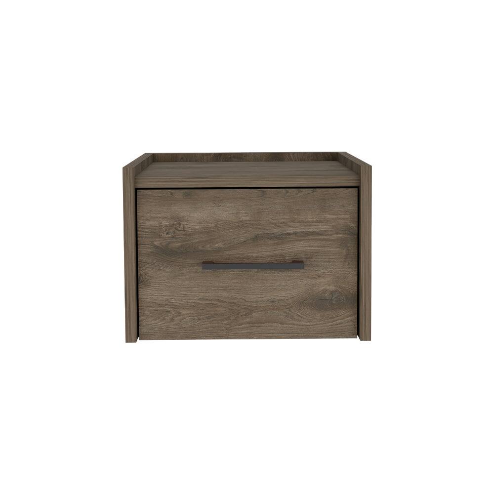 Front. Treevol Furniture - Floating Nightstand Calion, Bedroom, Dark Brown - Brown.