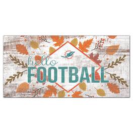 Fan Creations - Miami Dolphins 6'' x 12'' Hello Football Wall Art - White