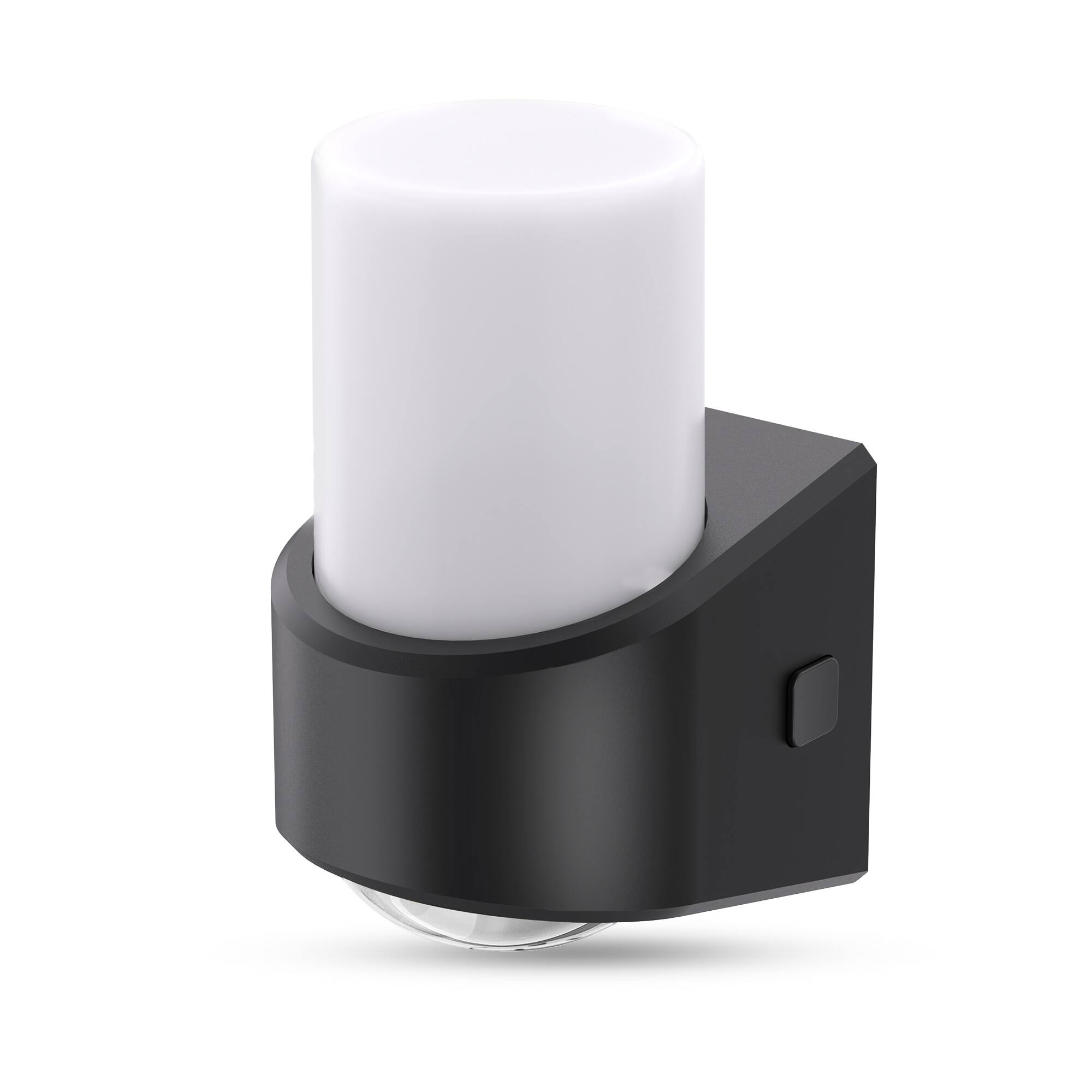 Front. Jandcase - JANDCASE 1W Plug-in Night Light, RGB Color Changing with Strobe, Sloped Base Design, Color Memory, Dusk-to-Dawn Sensor - Black and White.