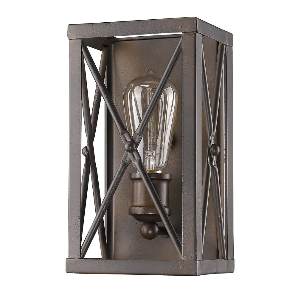 Front. Hivvago - Hivvago Antique Bronze Metal Geometric Wall Light - Brown.
