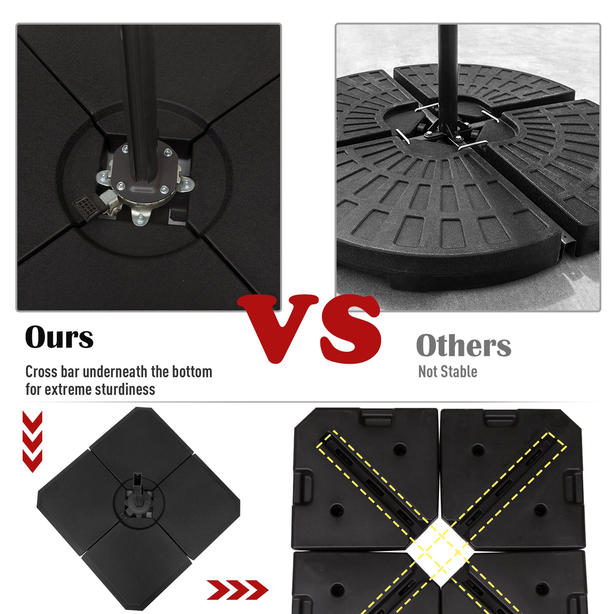 Ours VS Others Cross bar underneath the bottom for extreme sturdiness Not Stable