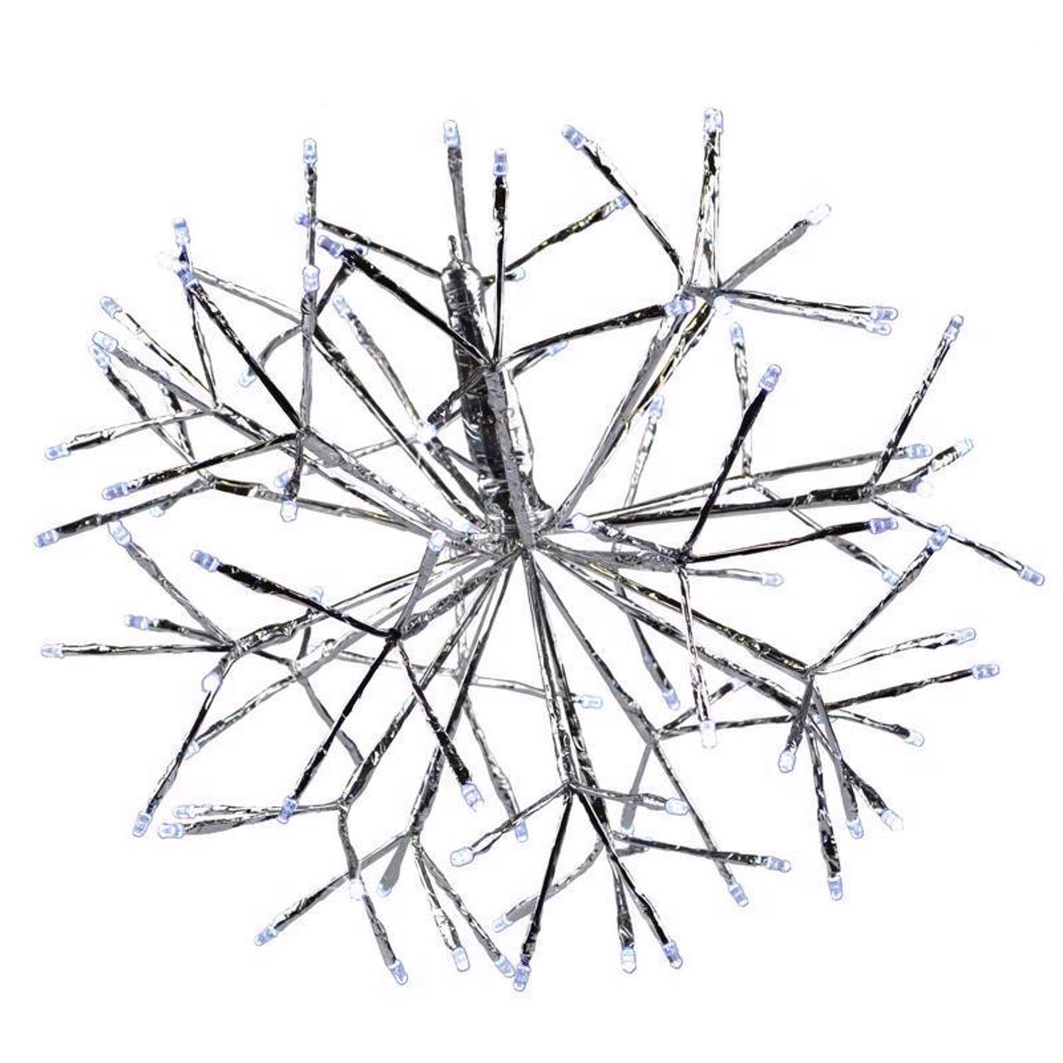 Front. Celebrations - Celebrations LED Cool White Shimmering Sphere 16 in. Hanging Decor - White.