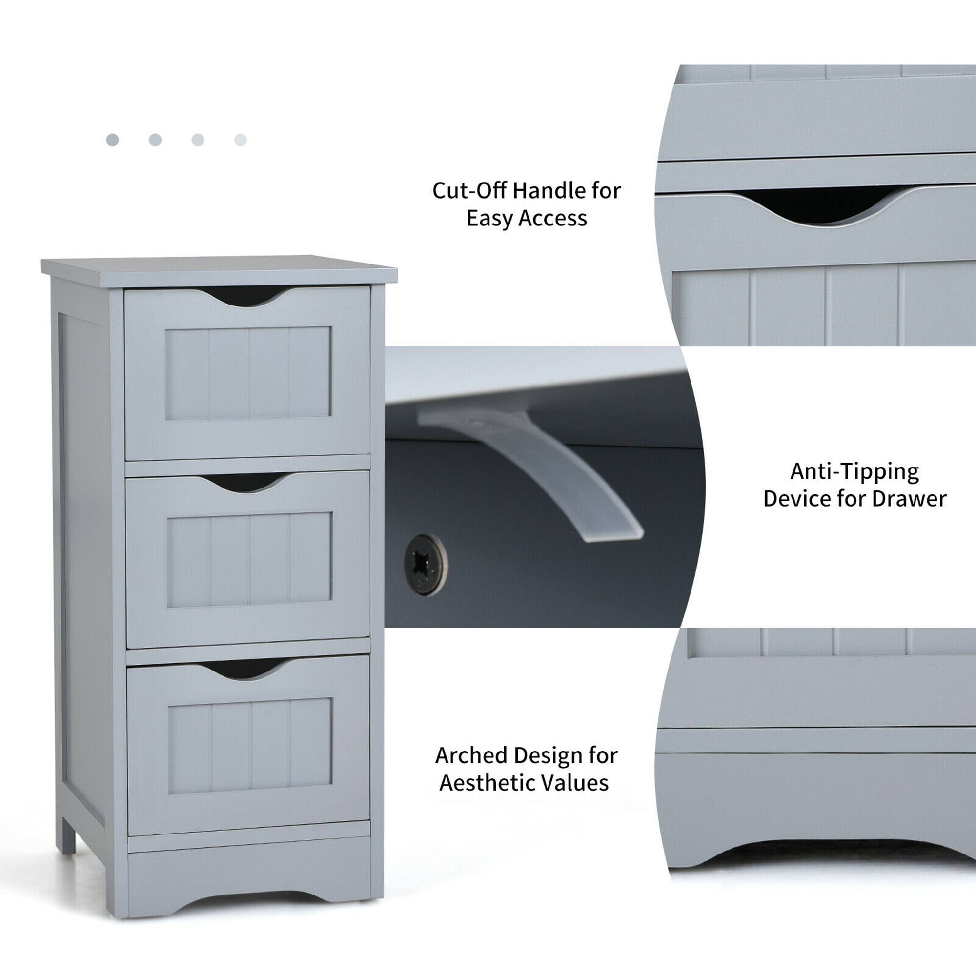 Cut-Off Handle for Easy Access  
Anti-Tipping Device for Drawer  
Arched Design for Aesthetic Values
