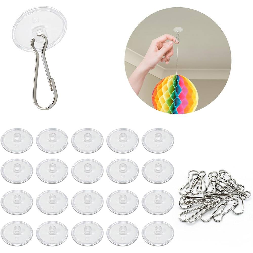 Front. PARKER SLATER - 20 Pcs Adhesive Ceiling Hooks for Decorations & String Lights.