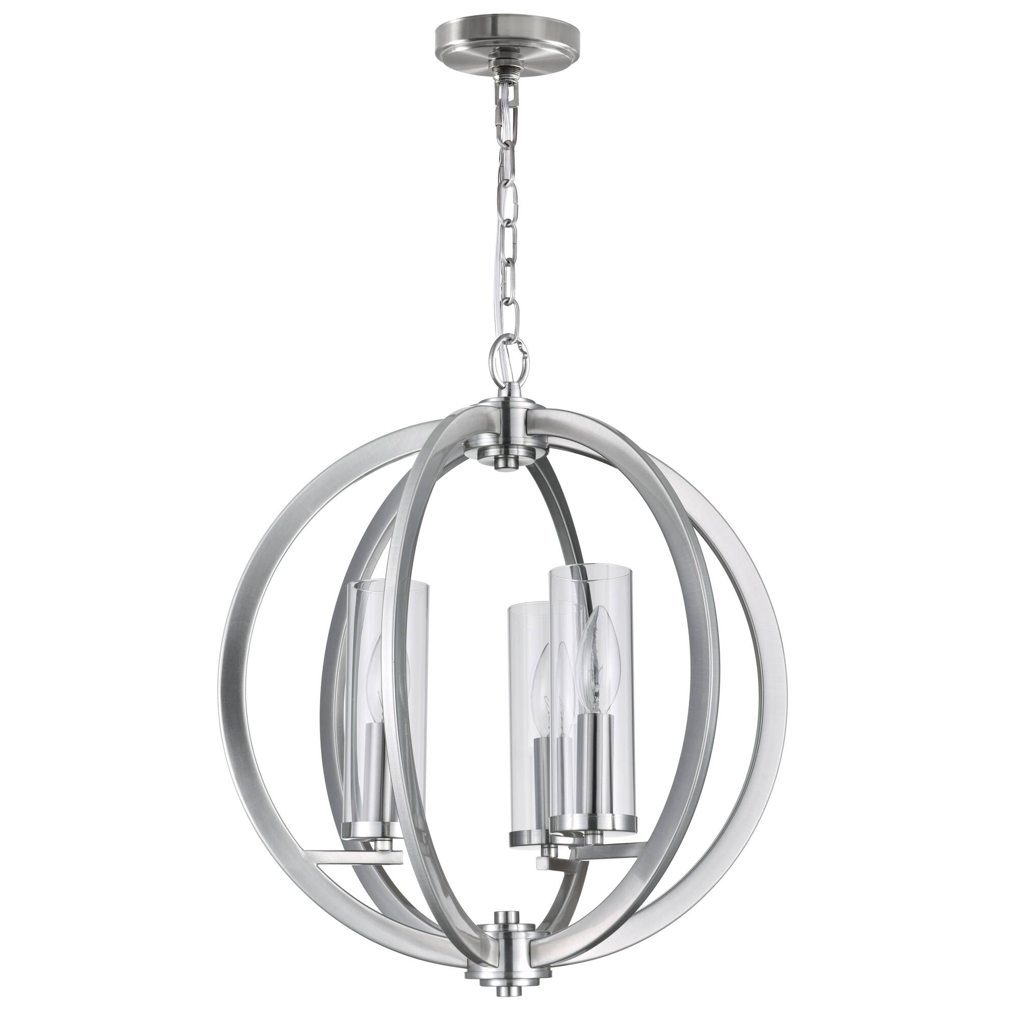 Alt View 1. CWI Lighting - Elton 3 Light Chandelier With Satin Nickel Finish - Satin Nickel.
