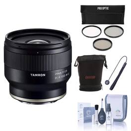 Bundle - Tamron - 24mm f/2.8 DI III OSD Lens for Sony FE, with ProOptic 67mm Filter Kit, Cleaning Kit, Lens Cap Tether, Lens