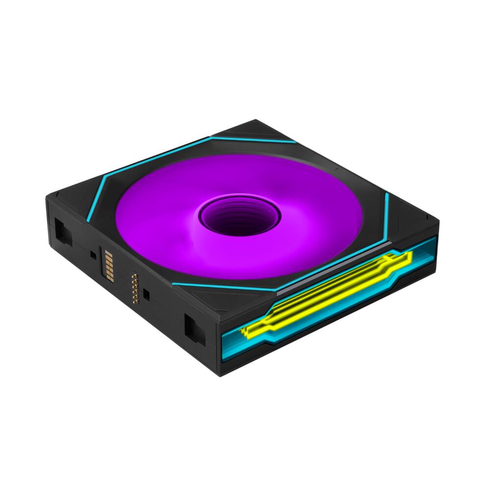 Angle. Lian Li - UNI FAN SL Infinity Flex 120mm Normal Blade (NOT Reverse) ARGB Fan, Single Pack, Infinity Mirror,Controller Not Included - Black.