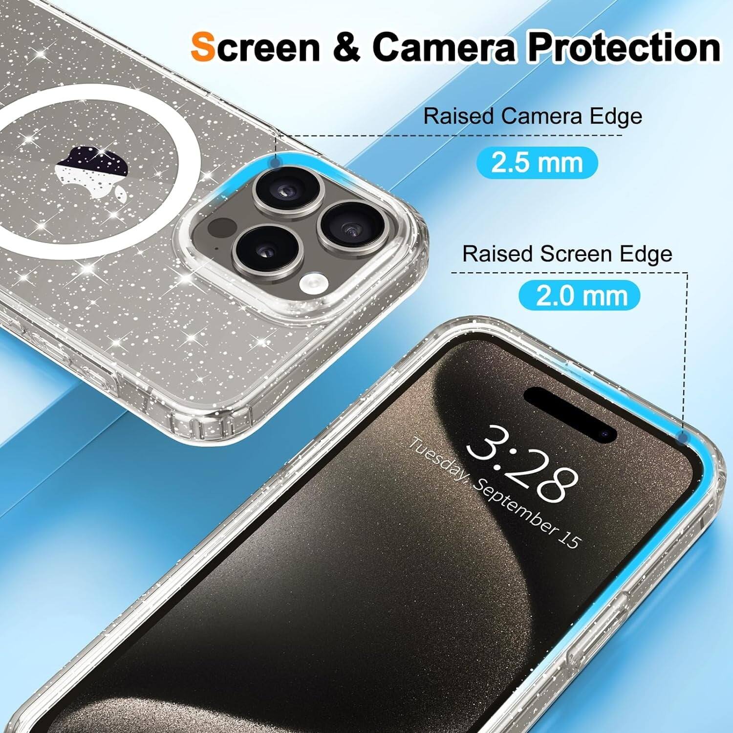 Screen & Camera Protection
Raised Camera Edge 2.5 mm
Raised Screen Edge 2.0 mm
Tuesday, 3:28 September 15