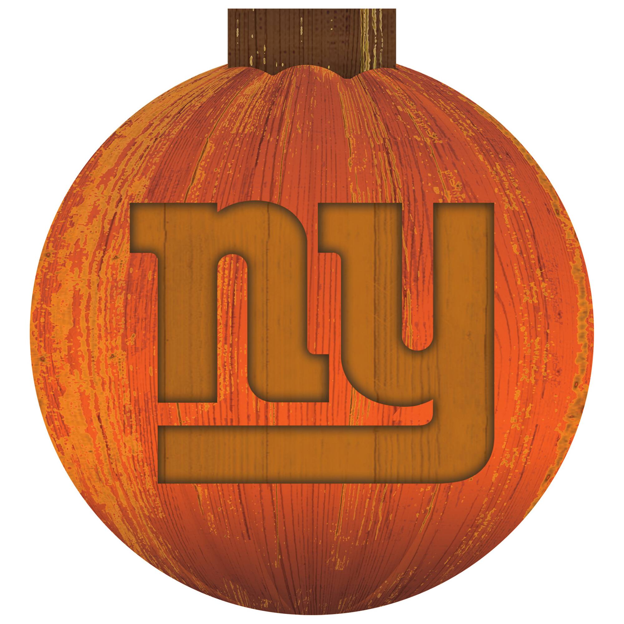 Front. Fan Creations - New York Giants 12'' Pumpkin Sign - Orange.
