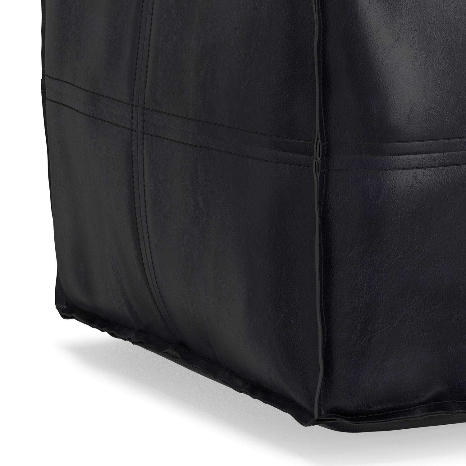 Alt View 3. Simpli Home - Simpli Home Brody 18W Square Top Stitich Pouf - Black.