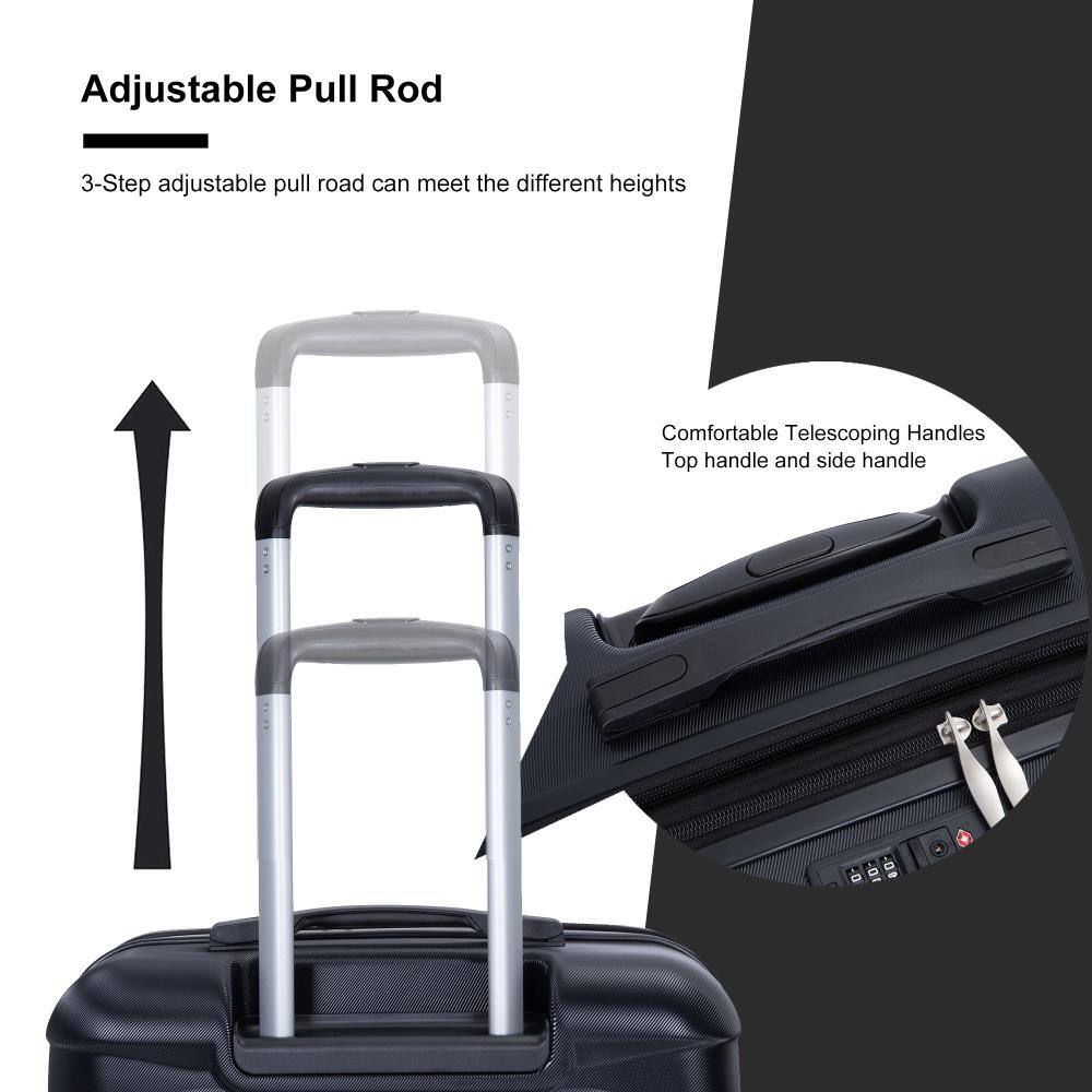 Adjustable Pull Rod  
3-Step adjustable pull rod can meet the different heights  

Comfortable Telescoping Handles  
Top handle and side handle