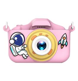 Cluzine - Kids Digital Camera, 2000W Dual Lens, 1080P Video, Games & Filters, Pink Astronaut