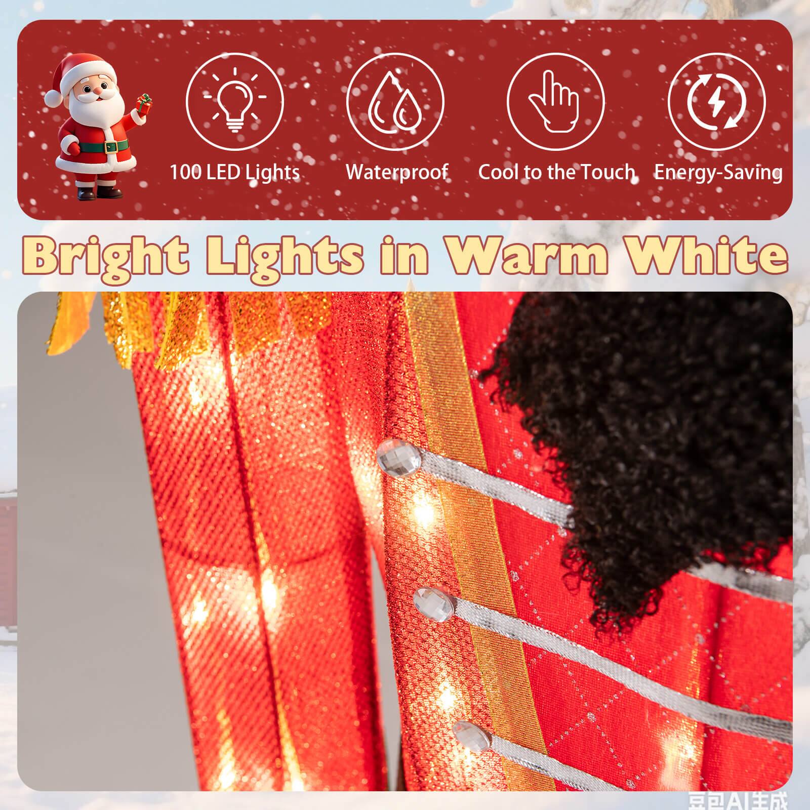 100 LED Lights  
Waterproof  
Cool to the Touch  
Energy-Saving  

Bright Lights in Warm White